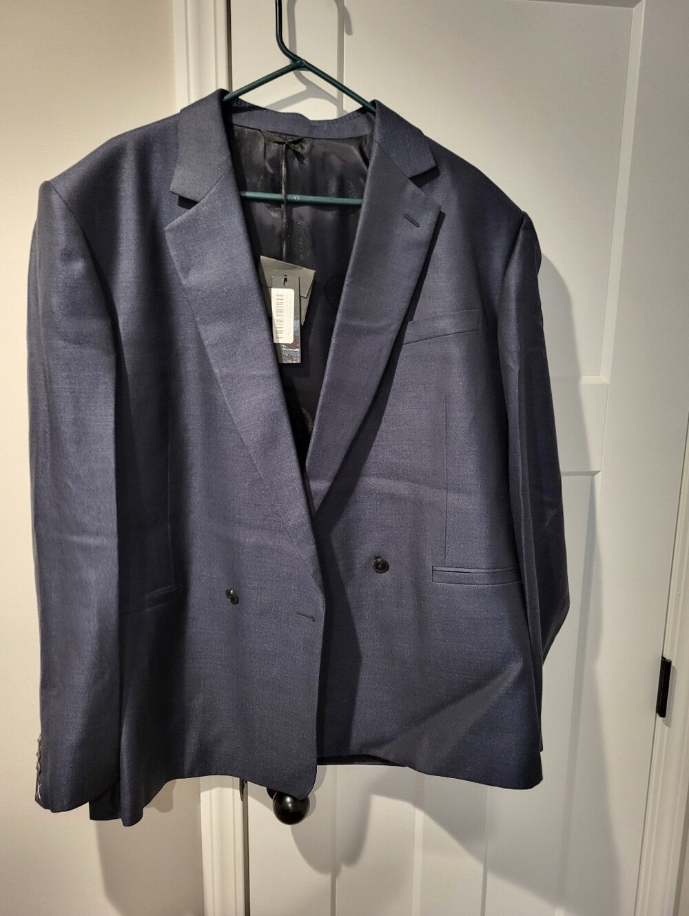 Versace Men's Dark Navy Double-Breasted Suit Jacket & Pants Set Size 58 - Picture 6 of 13